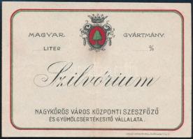 cca 1920 Nagykőrösi szilvórium pálinkacímke