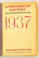 1937 A Pesti Hírlap naptára, 47. évfolyam, Légrády Testvérek kiadása, vászonkötésben