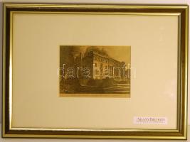 A Magyar Nemzeti Bank épülete rézmetszet 33x24cm keretben