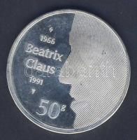 Hollandia 1991. 50G Ag "Beatrix-Claus ezüst házassági évforduló" T:BU k.