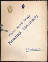 1938 Budai Szent Imrés farsangi táncestély műsorfüzet és zománcozott jelvény