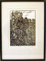 Ágota Margit Bartók Béla emlékezete szignált, számozott fametszet 50x38cm keretben