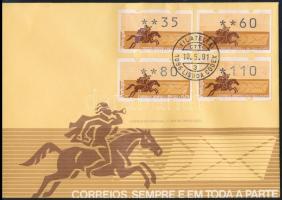 4 klf automatabélyeg FDC-n, 4 automatic stamps FDC