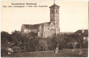 Gyulafehérvár, Karlsburg, Alba Iulia - 4 db régi megíratlan városképes lap / 4 pre-1945 unused town-view postcards