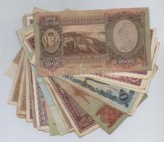 30db-os vegyes magyar pengő bankjegy tétel, közte "A Vöröshadsereg Parancsnoksága" is T:I-...