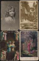 cca 1914-1918 10 db tábori postai levelezőlap, különféle bélyegzésekkel