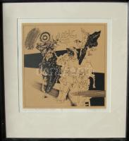 Fekete Gyula Improvizációk Bartók zenéjére  szignált, számozott szitanyomat 53x48cm keretben