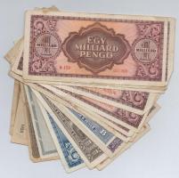 24db-os vegyes magyar korona és pengő bankjegy tétel, közte adópengők is T:II-IV