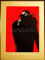 Kass János (1927- ) A Kékszakállú herceg szignált, számozott szitanyomat 63x48cm keretben