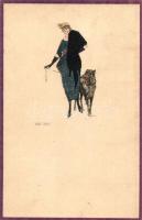 9 db RÉGI Anny Tekauz művészlap / 9 pre-1945 Anny Tekauz signed art motive postcards