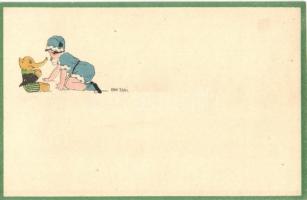 9 db RÉGI Anny Tekauz művészlap / 9 pre-1945 Anny Tekauz signed art motive postcards