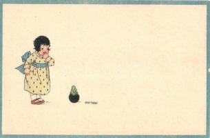 9 db RÉGI Anny Tekauz művészlap / 9 pre-1945 Anny Tekauz signed art motive postcards