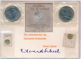 Németország DN 2db fém emlékérem Mildred Scheel, W.C. Röntgen és 2db aranyozott minipénz (Dél-Afrikai,Portugália) T:1,1- Germany ND 2pcs of metal commemorative medallions Mildred Scheel, W.C. Röntgen and 2pcs of gold plated mini coins (South Africa,Portugal) C:UNC,AU