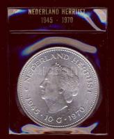 Hollandia 1970. 10G Ag "Wilhelmina Julianna" T:2 Vákumcsomagolásban.
