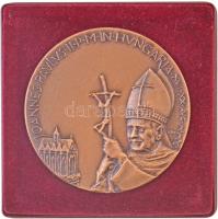 Tóth Sándor (1933-) 1991. II. János Pál pápa Magyarországon Br emlékérem tokban (65mm) T:1