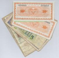 17db-os vegyes külföldi bankjegy tétel, közte Ausztria 1950. 20Sch, illetve India, Törökország, Szlo...