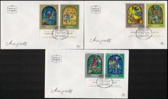 Mosaic window set with tab 6 FDC Mozaik ablak tabos sor 6 db FDC-n