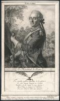 1766 Antoine de Marcenay: Szászország marsallja. Rézmetszet, papír, 15x9 cm / Antoine de Marcenay: Le Maréchal de Saxe. Copper etching, on paper, 15x9 cm