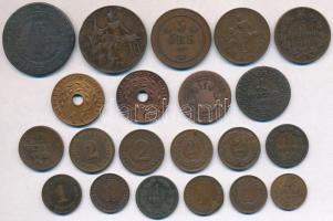 Vegyes: 21db-os rézpénz tétel, közte több német darab T:2-3- Mixed: 21pcs of coins with multiple German coins, C:XF-VG