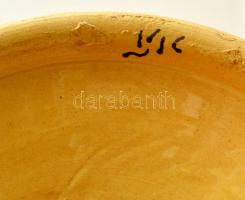 Díszes virágmintás modern perzsa kerámia gyertyatartó, kézzel festett, jelzett, hibátlan, m: 19 cm