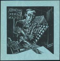 Buday György (1907-1990): Ex libris Klein Sándor. Fametszet, papír, jelzett a dúcon, 12,5x12 cm
