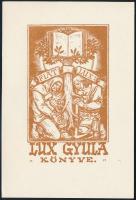 D.I. jelzéssel: Lux Gyula könyve. Klisé, papír, jelzett, 16x11 cm