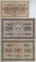 Orosz Birodalom 1917. 250R + 1000R + Szocialista Szövetségi Szovjet Köztársaság 1918. 5000R T:III,II...