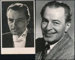cca 1940-1980 Jávor Pál (1902-1959) színészt ábrázoló 2 db fotó, 8x13 és 9x15 cm
