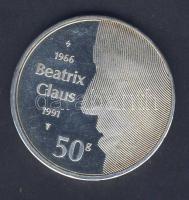Hollandia 1991. 50G Ag "Beatrix-Claus ezüst házassági évforduló" T:BU