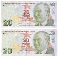 Törökország 2009. 20L (2x) T:III Turkey 2009. 20 Lira (2x) C:F