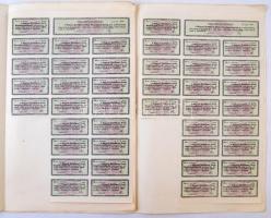 Budapest 1918. "Magyar Épitőipari Részvénytársaság" részvénye 200K-ról, bélyegzésekkel és ...