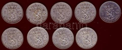 Hollandia 1954-66. 1G Ag (9x) klf évszámokkal T:2,2/3