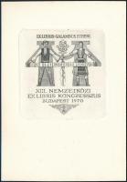 Jelzés nélkül: Ex libris Galambos Ferenc 1970. Rézkarc, papír, jelzett, 7x7 cm
