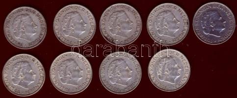 Hollandia 1954-66. 1G Ag (9x) klf évszámokkal T:2,2/3