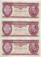 1989. 100Ft (7x) sorszámkövetők T:I,I-