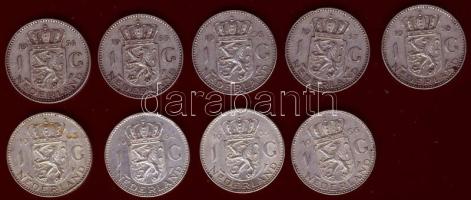 Hollandia 1954-66. 1G Ag (9x) klf évszámokkal T:2,2/3
