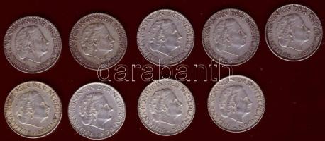 Hollandia 1954-66. 1G Ag (9x) klf évszámokkal T:2,2/3