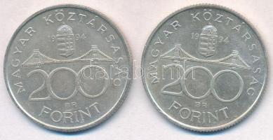 1994. 200Ft Ag "Deák" (2x) T:2