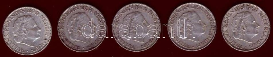 Hollandia 1955-64. 1G Ag (5x) klf évszámokkal T:2,2/3