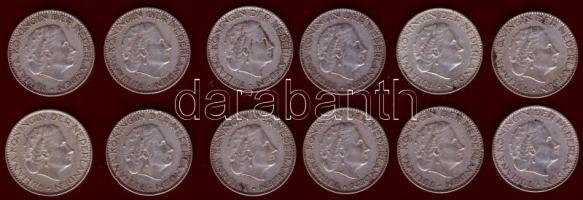 Hollandia 1955-57. 1G Ag (12x) 3klf évszámmal T:2,2/3