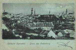 1899 Sopron, Oedenburg; látkép este. L. Kummert No. 61. (EK)
