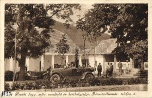 1928 Recsk, Fogyasztási szövetkezeti vendéglő és kerthelyisége, étterem, bérautóállomás, automobil