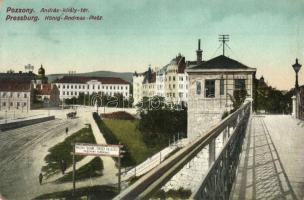 Pozsony, Pressbrug, Bratislava; András király tér, Magyar Folyam és tengerhajózási Rt. / square, Hungarian nautival company