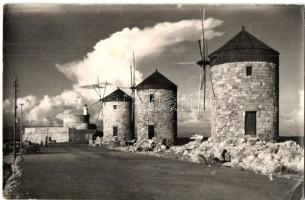 7 db MODERN magyar és külföldi városképes lap szélmalom motívummal / 7 MODERN Hungarian and European...