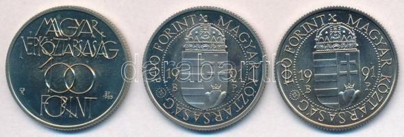 1985. 100Ft alpakka "Kulturális Fórum" + 1991. 100Ft Cu-Ni "II. János Pál pápa látoga...