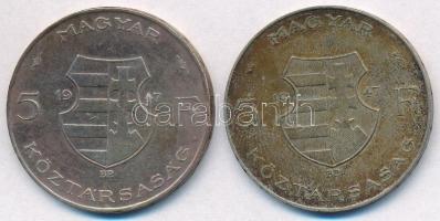 1947. 5Ft Ag "Kossuth" (2x) T:2-