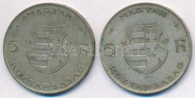 1947. 5Ft Ag "Kossuth" (2x) T:2-