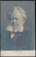 Henrik Ibsen (1828-1906) norvég drámaírót ábrázoló fotólap, felületén törésnyommal, 13,5x8,5 cm