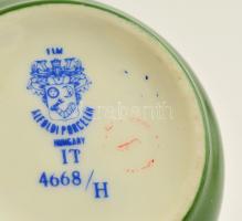 Alföldi Porcelán ékszertartó dobozka, geometrikus díszítéssel, hibátlan, d: 7 cm