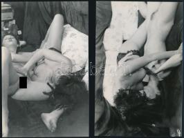 Lányok egymás közt, 3 db erotikus fotó, 11x17 cm / 2 erotic photos, 11x17 cm